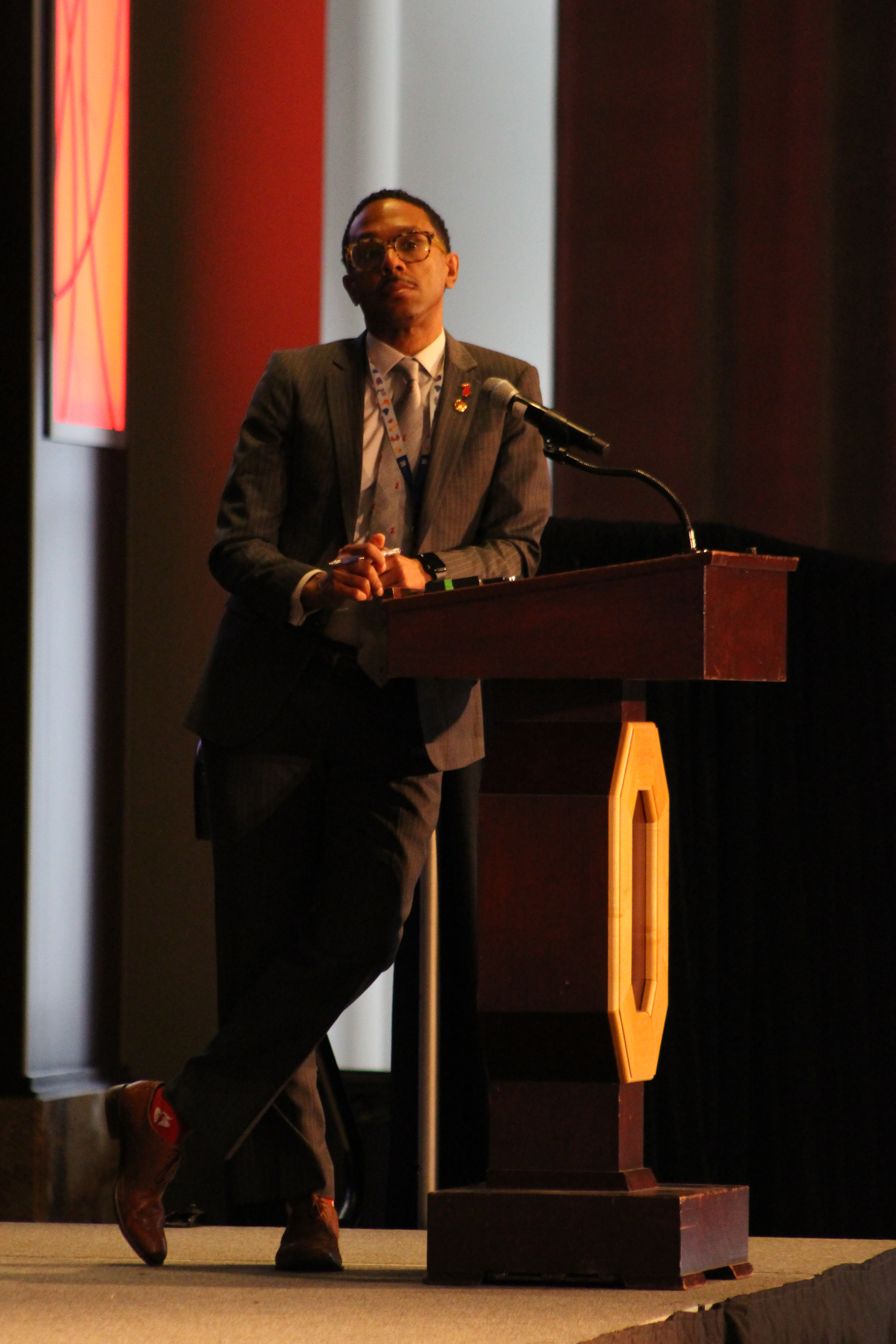 Joshua Joseph asking questions to the panel