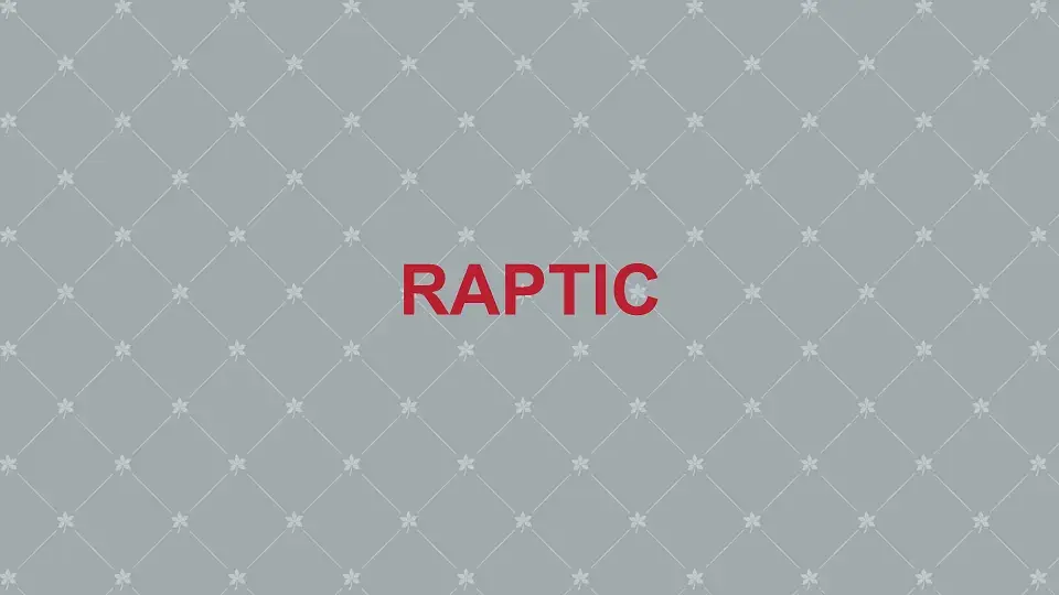 Banner with the word "RAPTIC" in the middle